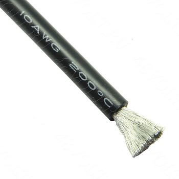 Силиконовый провод 10 awg черный